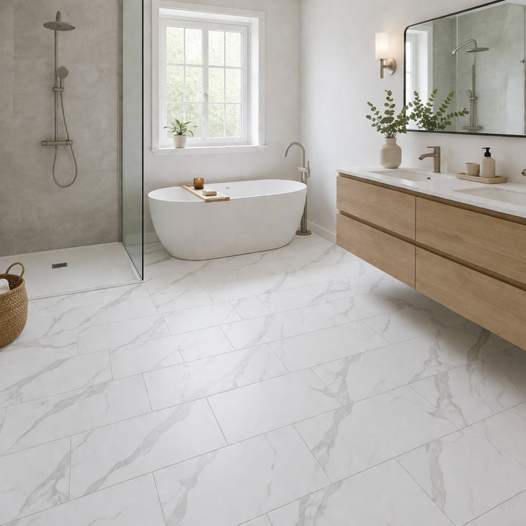 Vinyl SPC White Marble 12"x 24"