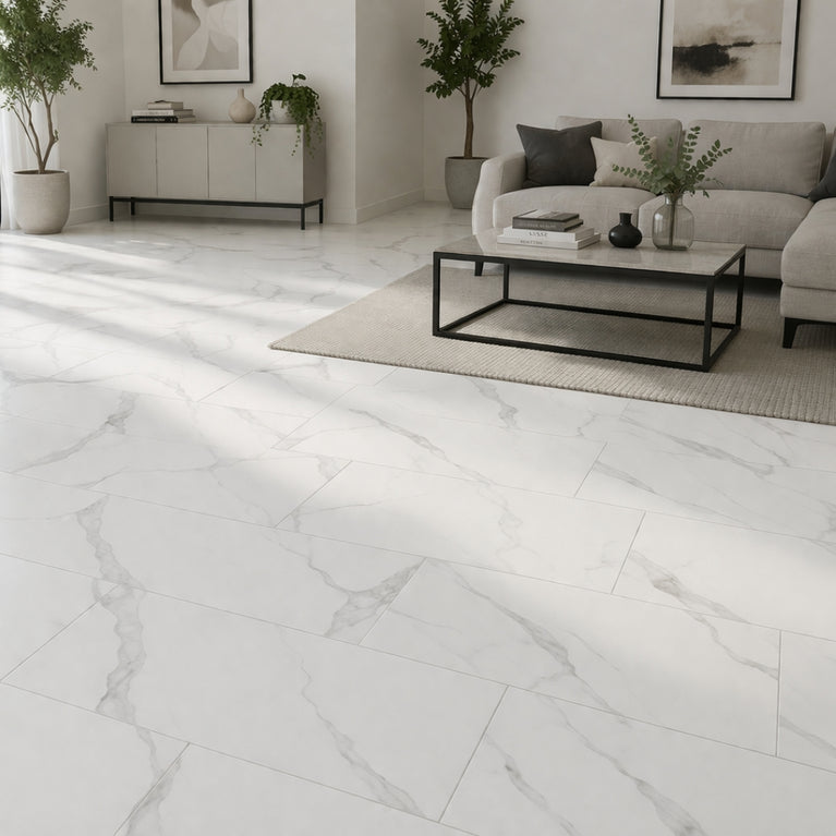 Vinyl SPC White Marble 12"x 24"