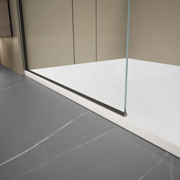 Fixed Shower Glass Panel - Matte black