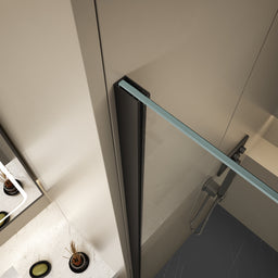 Fixed Shower Glass Panel - Matte black