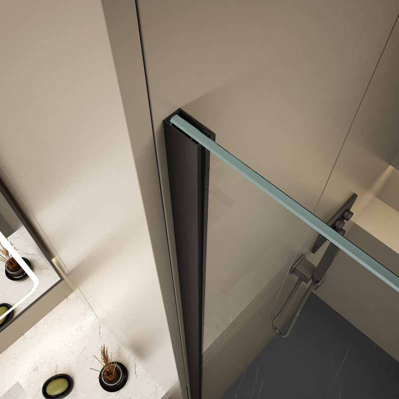 Fixed Shower Glass Panel - Matte black