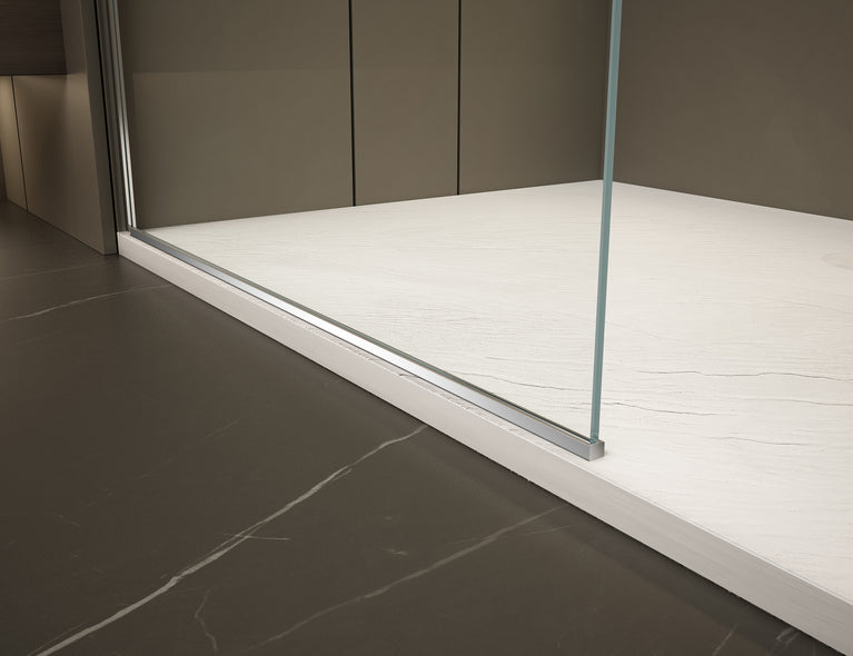 Fixed Shower Glass Panel - Chrome