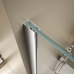 Fixed Shower Glass Panel - Chrome