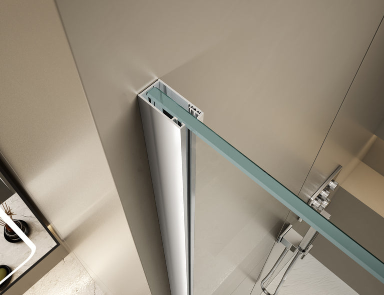 Fixed Shower Glass Panel - Chrome