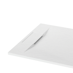 Base de douche en SMC avec drain latéral - blanche