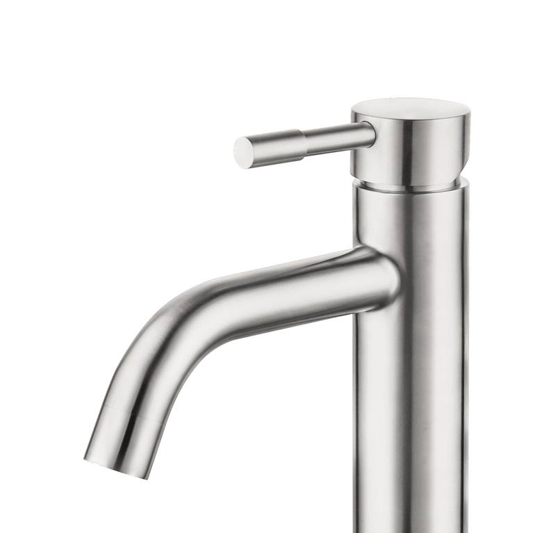 Robinet INIZIO de lavabo - rond acier brossé