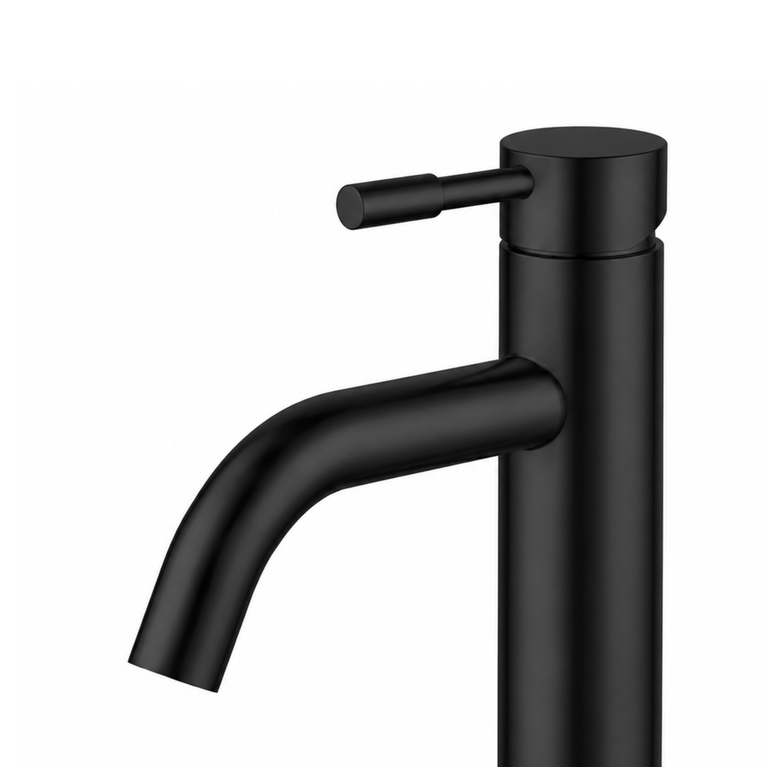 Robinet INIZIO de lavabo - rond noir mat