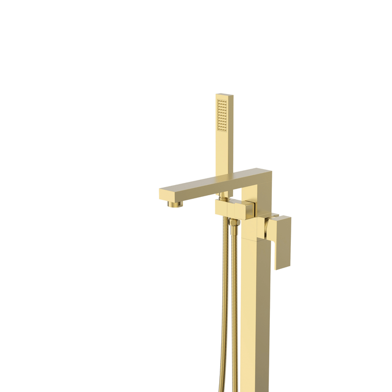 Robinetterie SERENITA pour bain autoportante - carré or brossé
