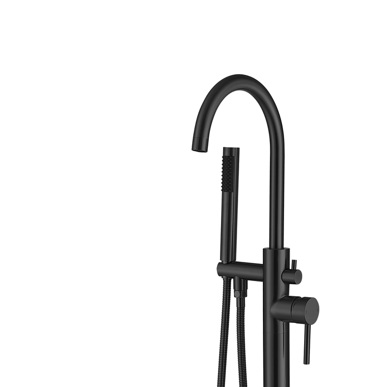 Robinetterie SERENITA pour bain autoportante - rond noir mat