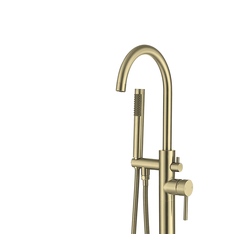 Robinetterie SERENITA pour bain autoportante - rond or brossé
