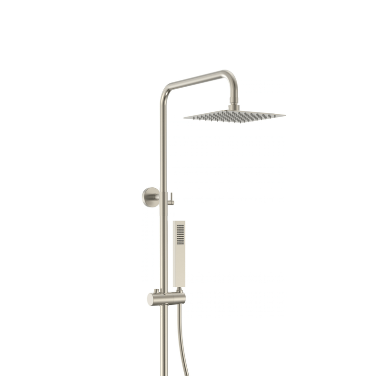 Colonne de douche CASCATA - carré acier brossé