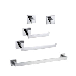 Ensemble d'accessoires de salle de bain - Chrome carré 18" | Entrepôt de la Réno