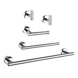 Ensemble d'accessoires de salle de bain - Chrome rond 24" | Entrepôt de la Réno