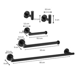 Ensemble d'accessoires de salle de bain - Noir rond 24" | Entrepôt de la Réno