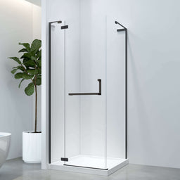 Douche (Base et Vitres inclus) noire 36"X36" en coin | Entrepôt de la Réno