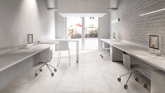 Idée d'installation de la ceramique stone cement de couleru bianco par entrepot de la reno