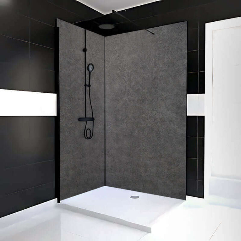 Concrete effect PVC shower wall 