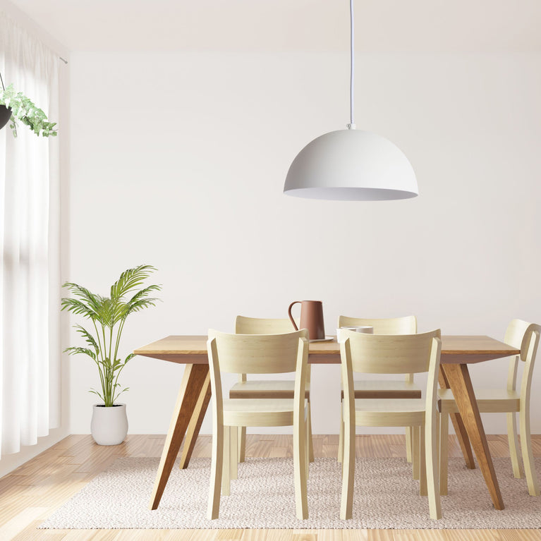 Luminaire suspendu en dôme en 20" - Blanc mat