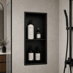 Niche de douche double 12X24 - Noir mat