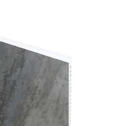 Mur de douche en PVC effet béton industriel gris lustré 48 po x 96 po | Entrepôt de la Réno