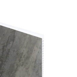 Mur de douche en PVC, effet béton industriel, gris mat, 48 po x 96 po | Entrepôt de la Réno