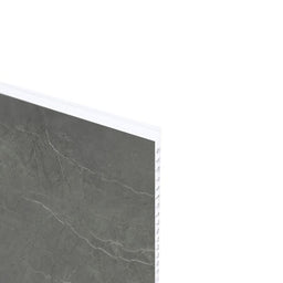 Mur de douche en PVC effet marbre gris foncé mat 48 po x 96 po | Entrepôt de la Réno