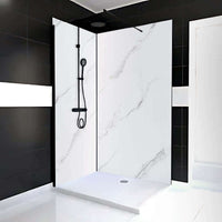 Mur de douche en PVC effet marbre blanc lustré 48 po x 96 pouce