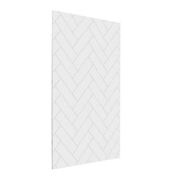 Mur de douche en PVC effet céramique à motif chevron blanc 48 po x 96 po | Entrepôt de la Réno